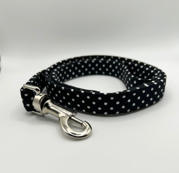 Black With Tiny White Spots Dog Lead