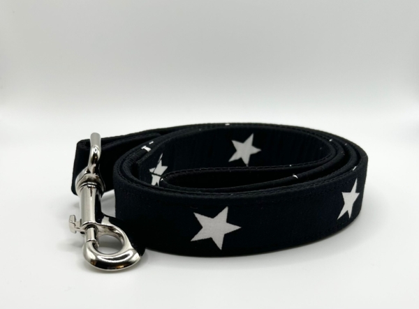 Black With White Stars Dog Lead