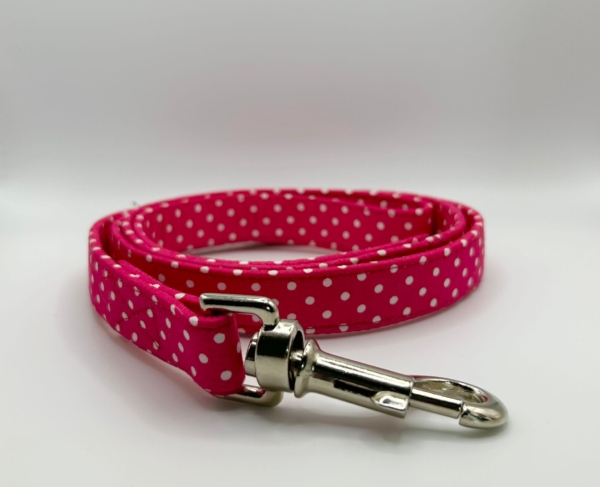 Cerise Pink With Tiny White Spots Dog Lead