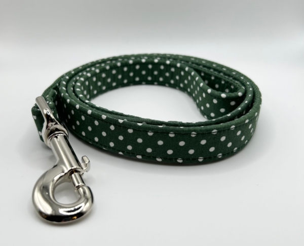 Green With White Spots Dog Lead