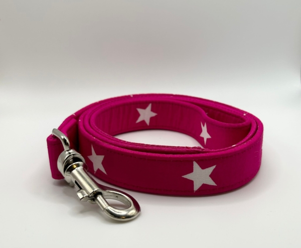 Pink With White Stars Dog Lead