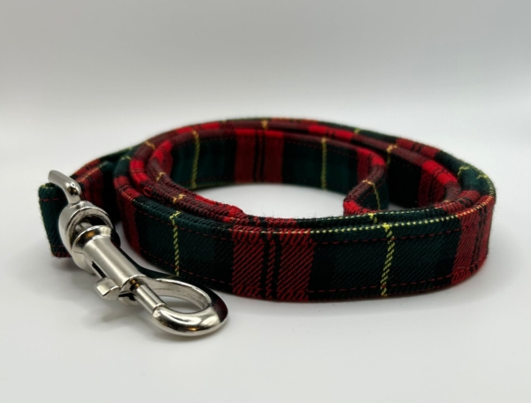 Red And Green Tartan Dog Lead