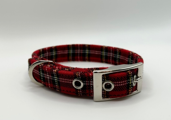 Red Tartan Dog Collar